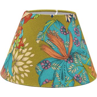Stożkowy abażur w kwiaty Empire Kimono oliwkowy
